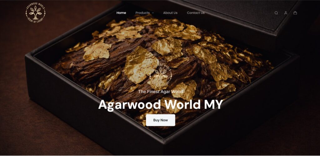 Agarwoodworld corporate website designed by WebPro Solutions MY
