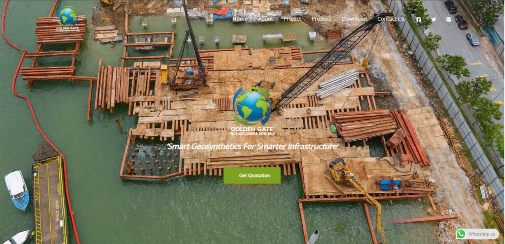 Goldentex corporate website designed by WebPro Solutions MY